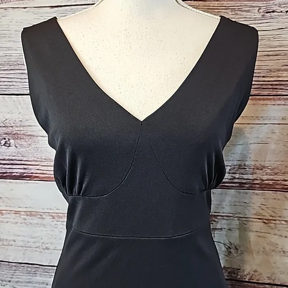 NEW i.e. PETITE BLACK LINED SLEEVELESS CICKTAIL DRESS - Picture 3 of 13